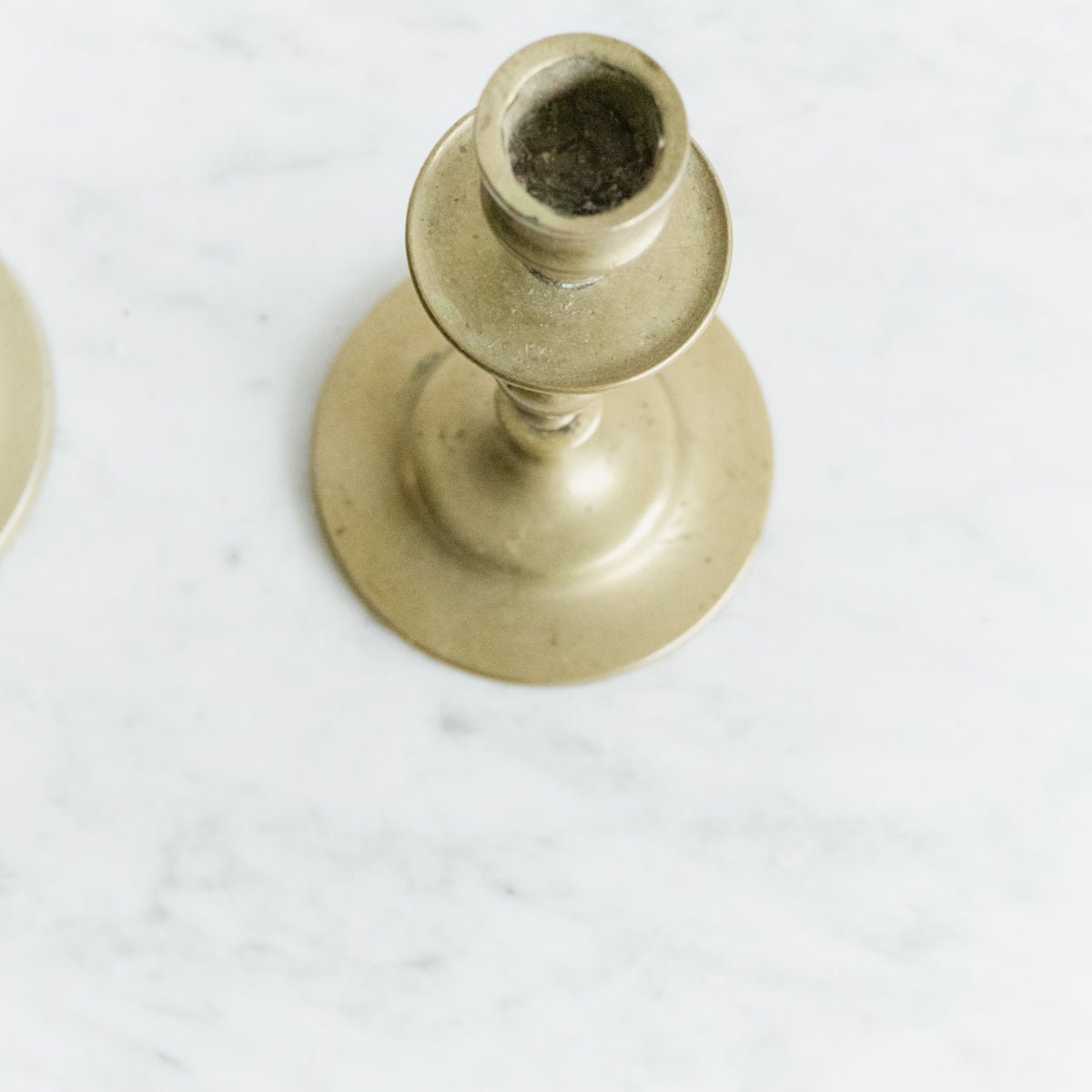 Eclectic Pair of Brass Candlesticks - elsie green - decor