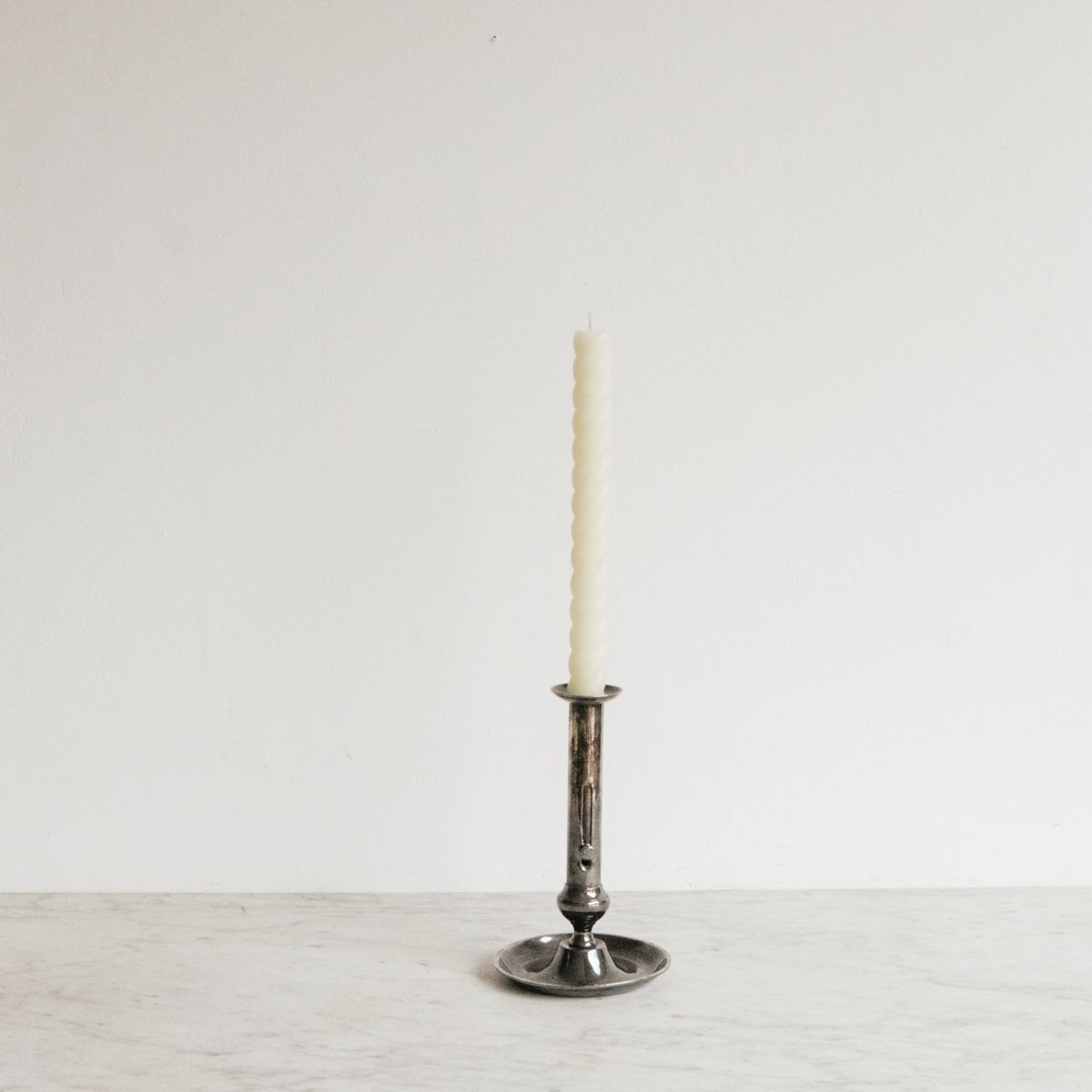 Eclectic Pair of Silver Candlesticks - elsie green - decor