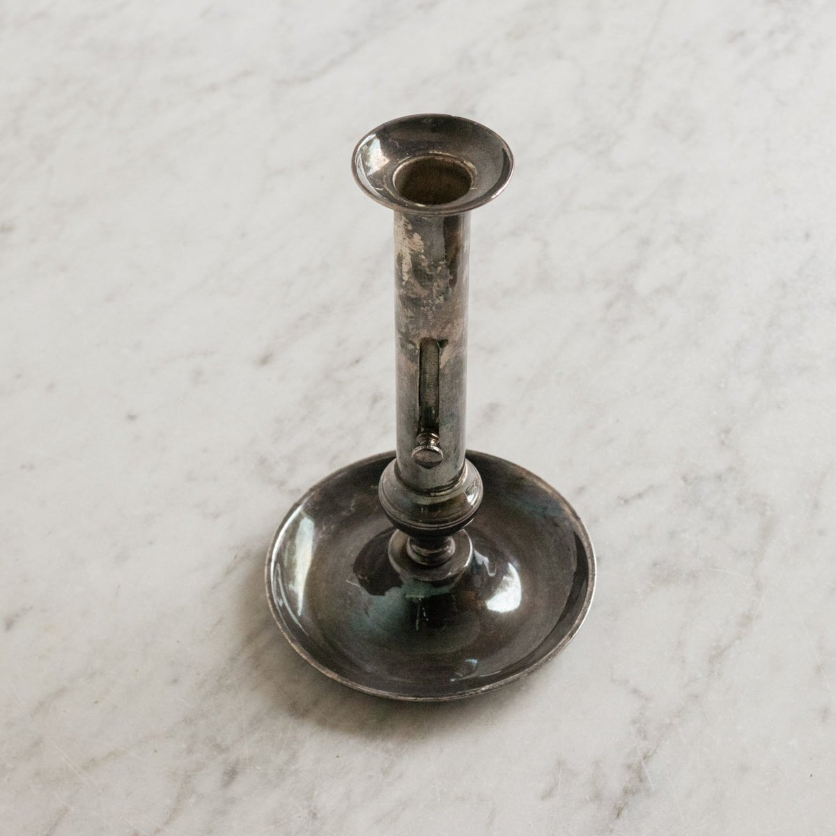 Eclectic Pair of Silver Candlesticks - elsie green - decor