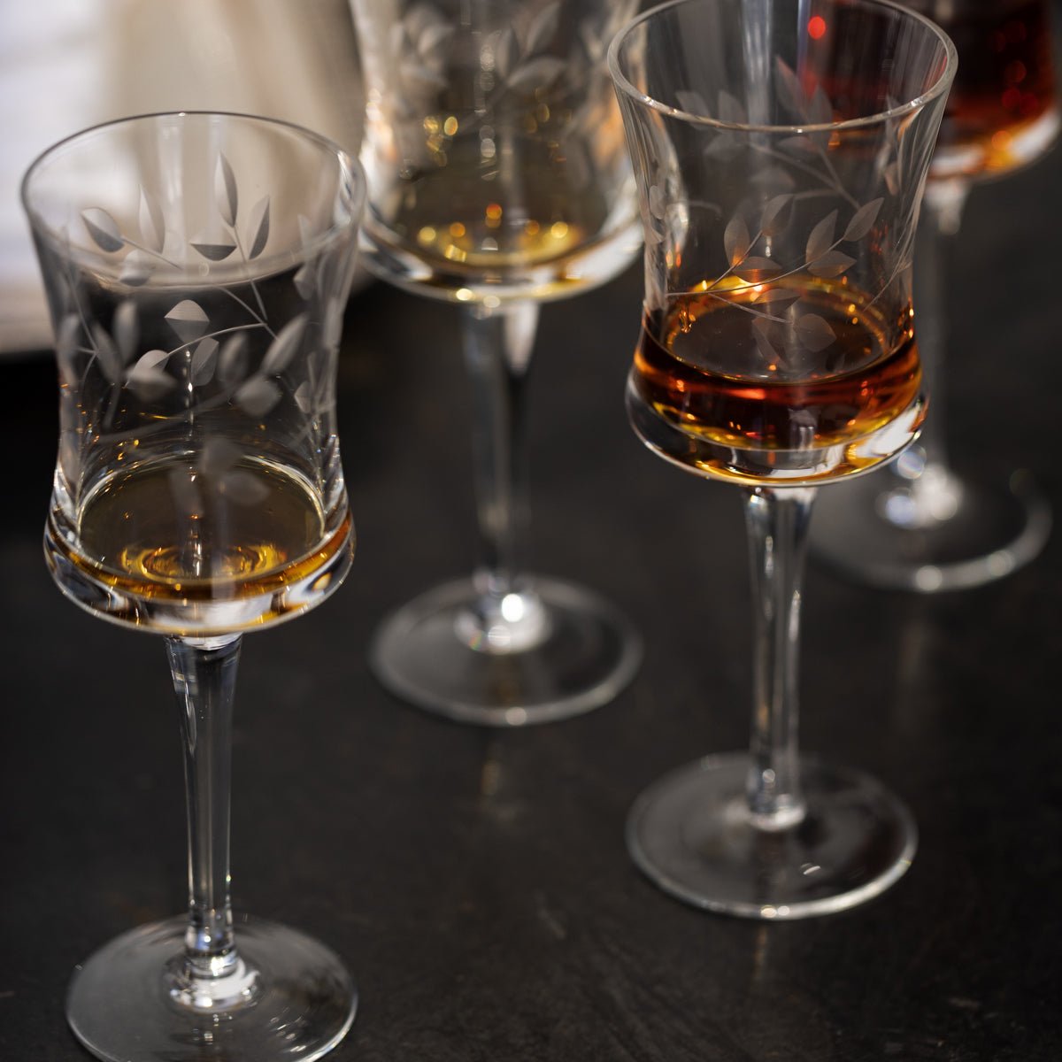 Engraved Aperitif Glass Set of 4 - elsie green - the french kitchen