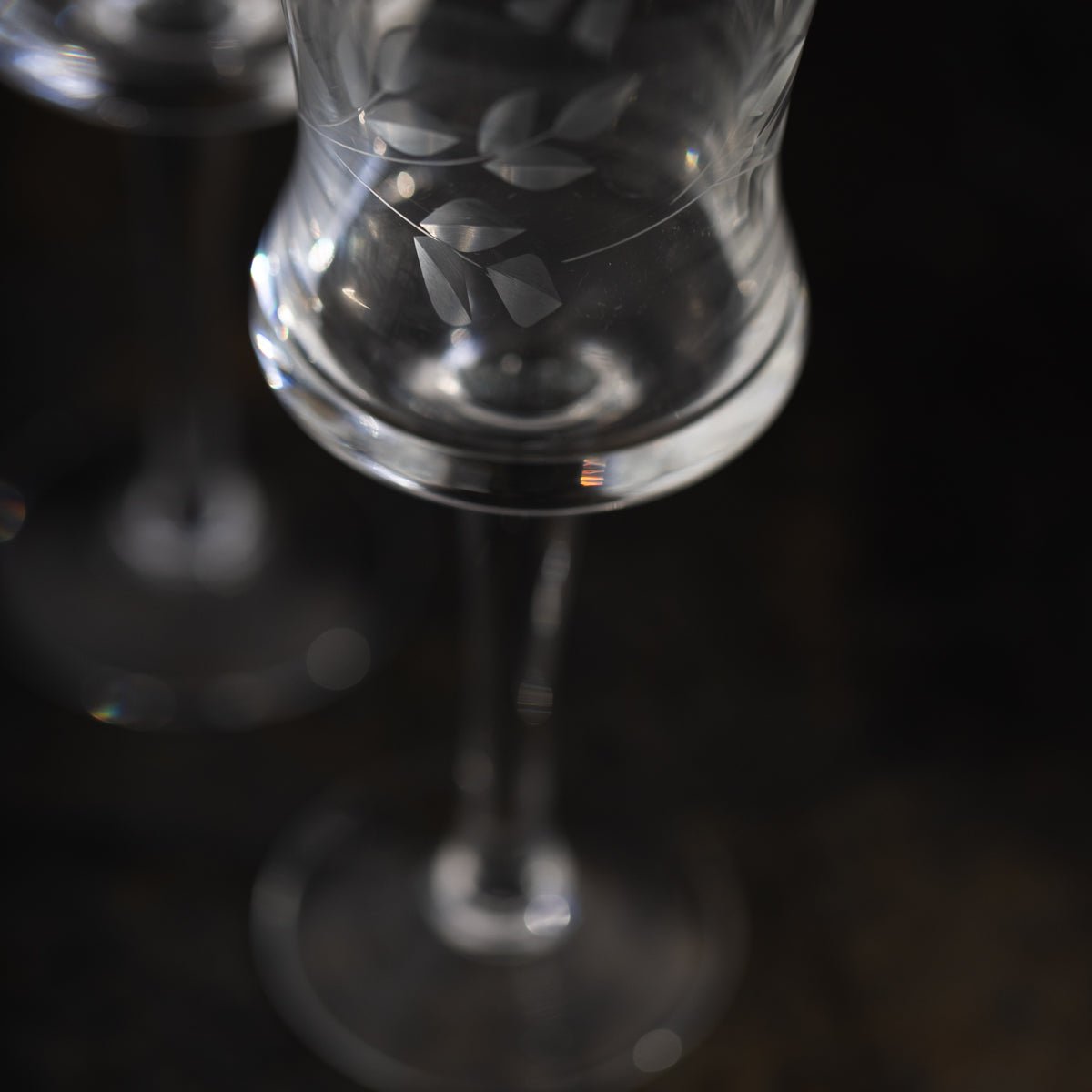 Engraved Aperitif Glass Set of 4 - elsie green - the french kitchen