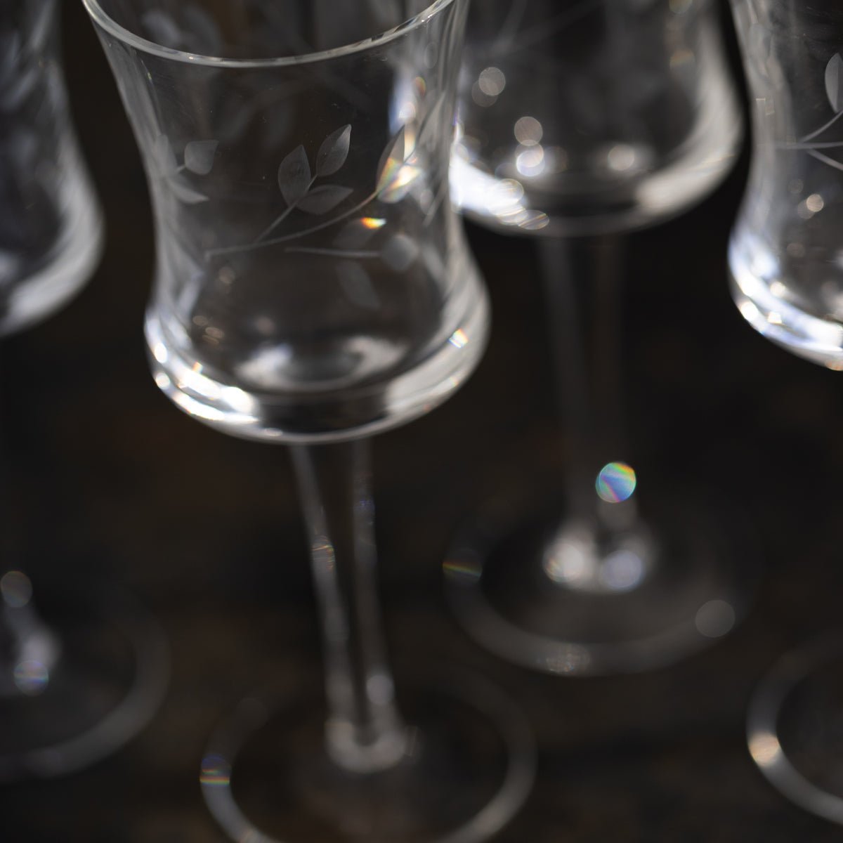 Engraved Aperitif Glass Set of 4 - elsie green - the french kitchen