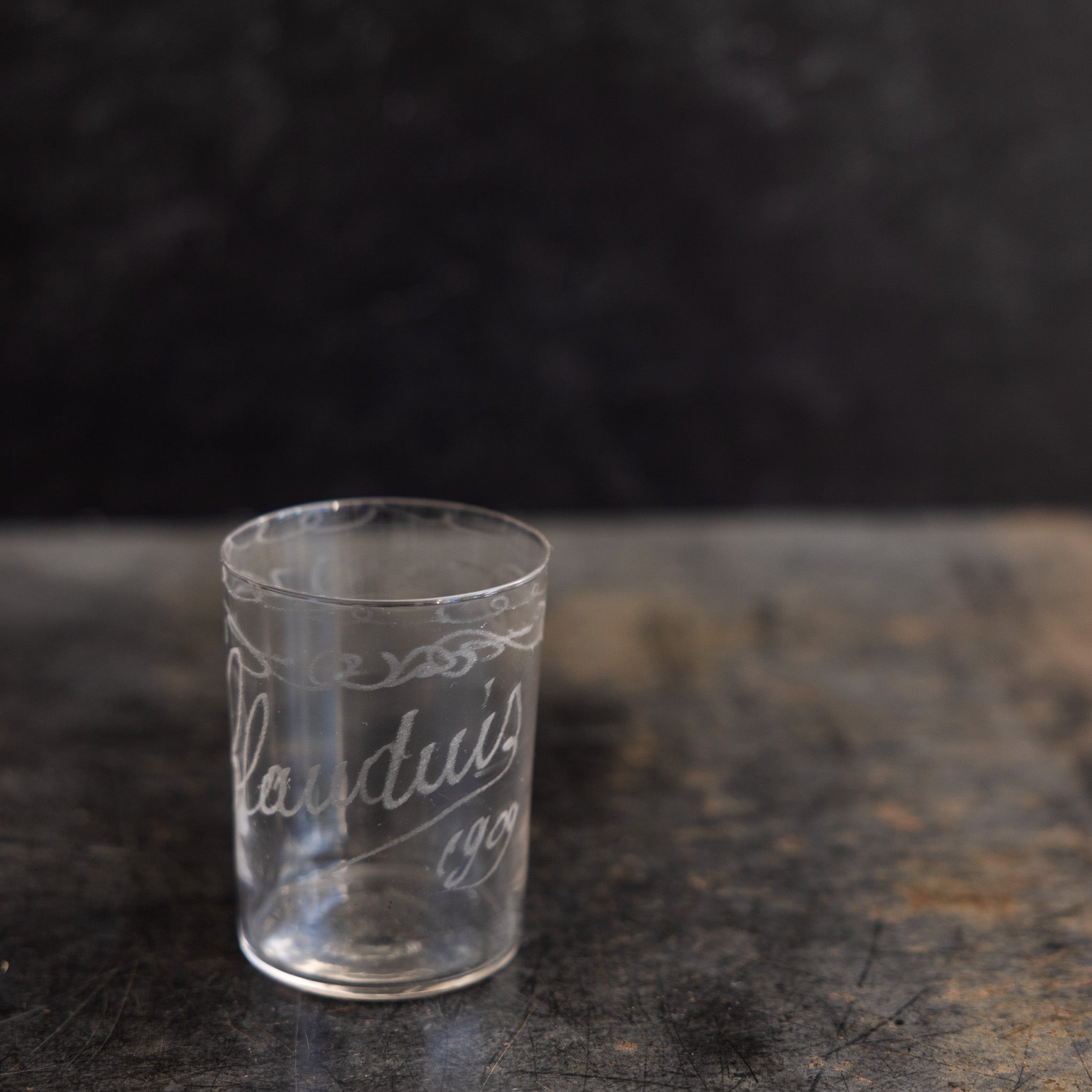 Engraved Blown Glass Tumbler | Clauduis 1909 - elsie green - the french kitchen