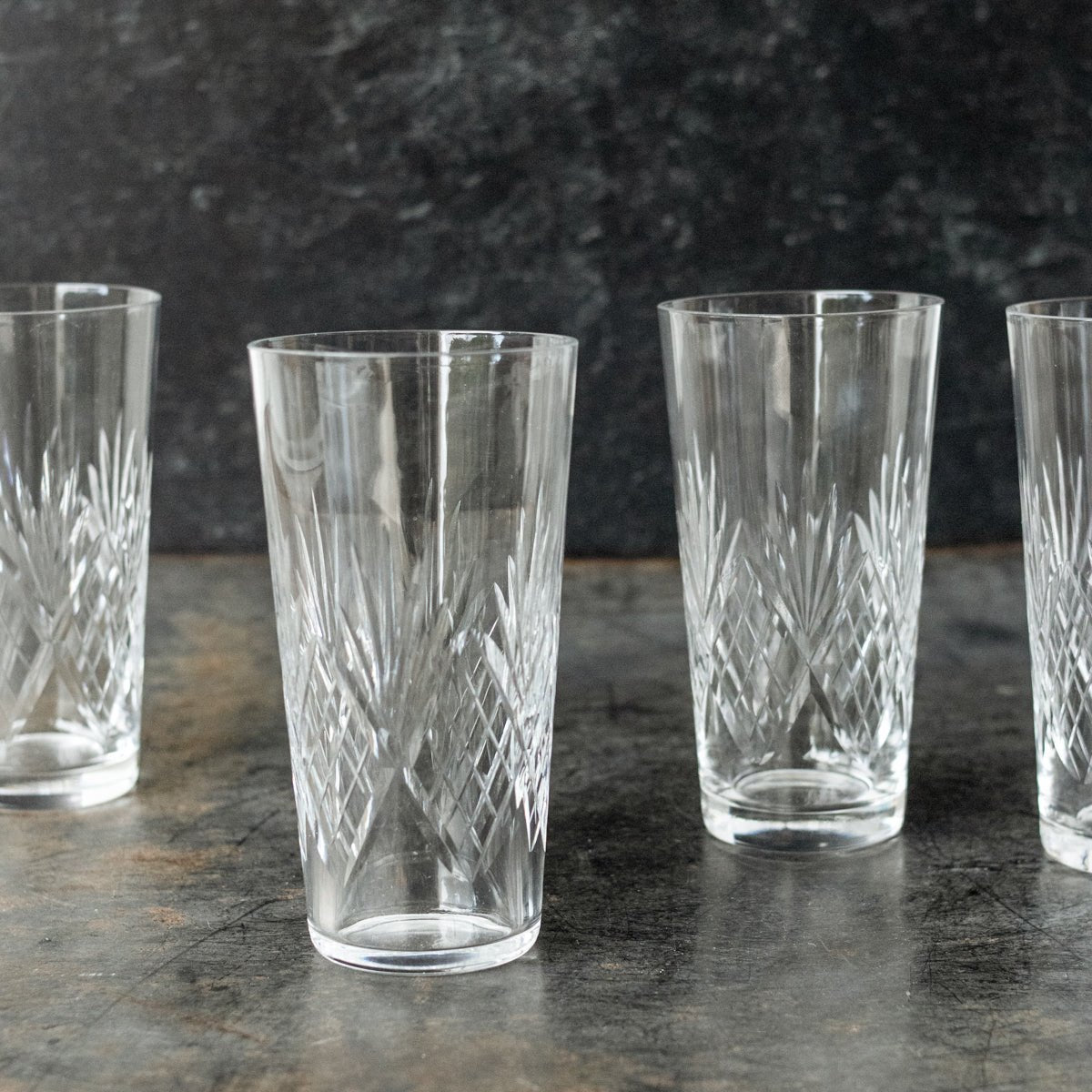 Engraved Crystal Tumbler Set of 4 - elsie green - the french kitchen