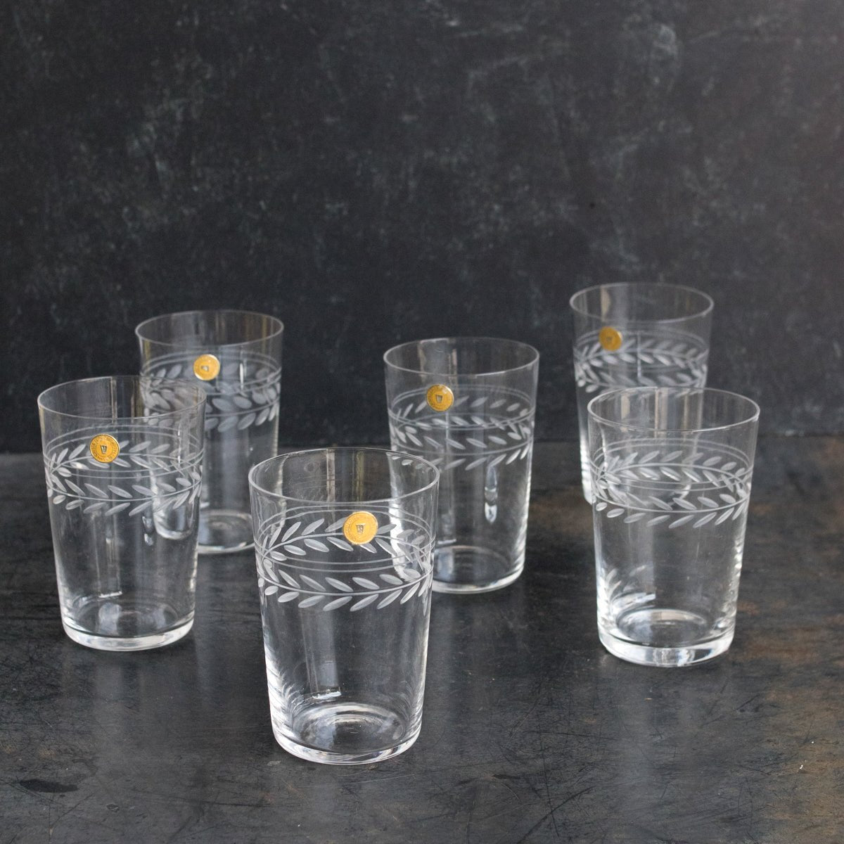 Engraved Crystal Tumbler Set Of 6 - elsie green - The French Kitchen