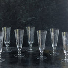 Engraved Floral Champagne Flute Set of 7 - elsie green - The French Kitchen