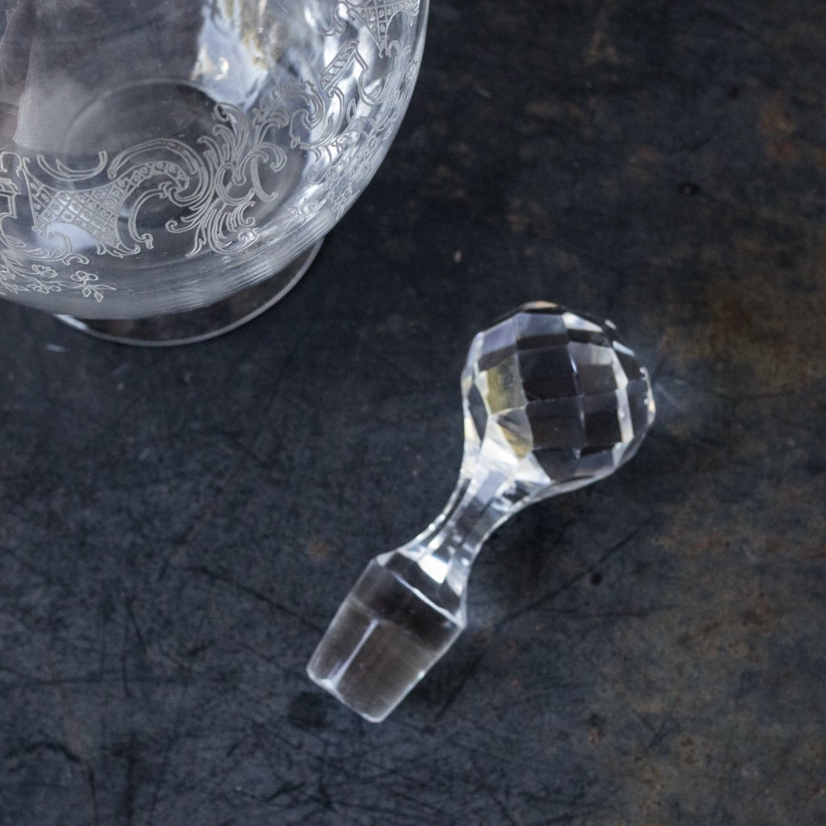 Engraved Glass Decanter - elsie green - the french kitchen
