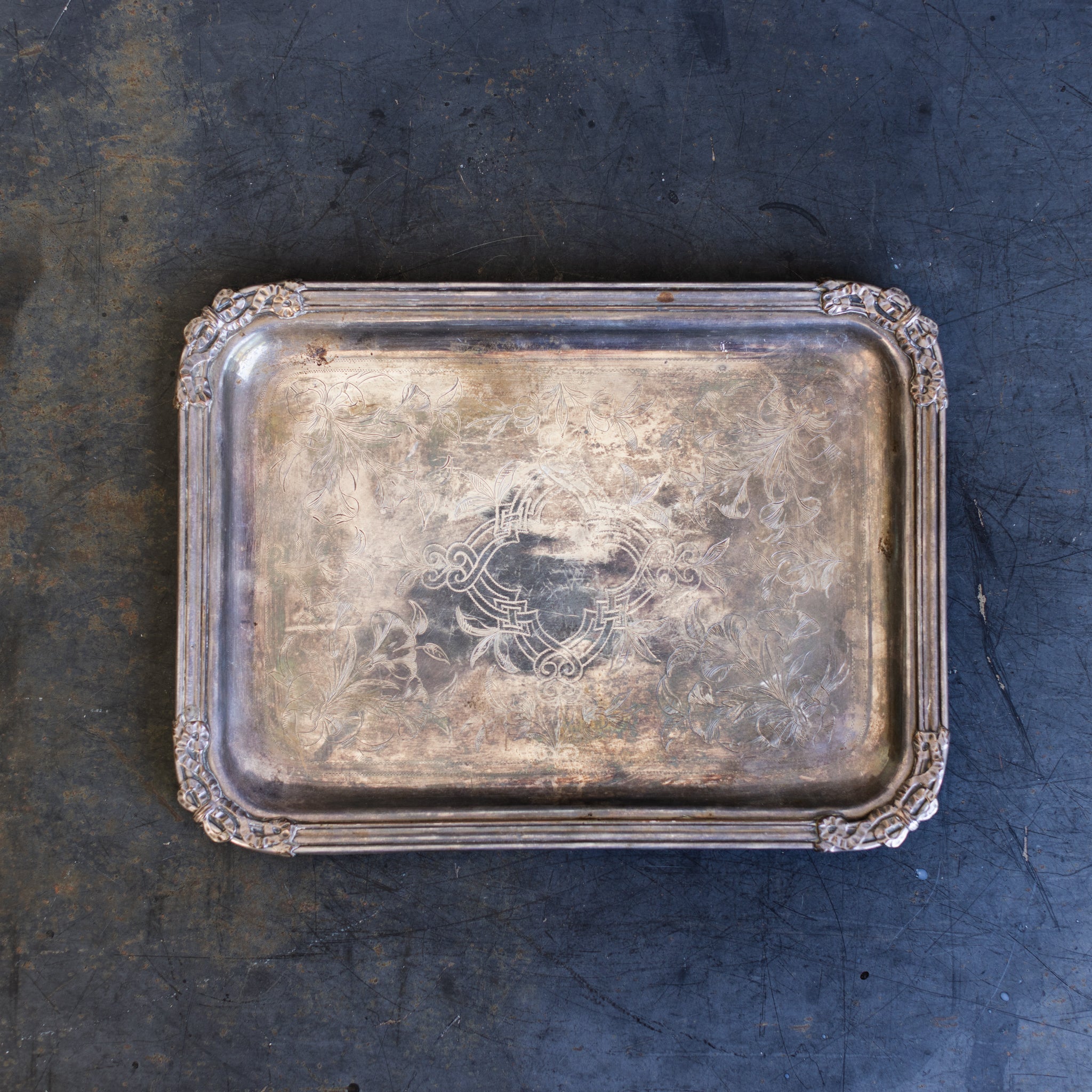 Engraved Hotel Silver Tray - elsie green - the french kitchen