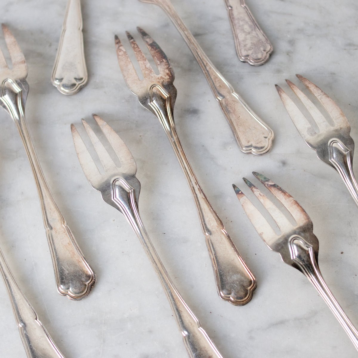 Ercuis Seafood Fork Set of 9 - elsie green - the french kitchen