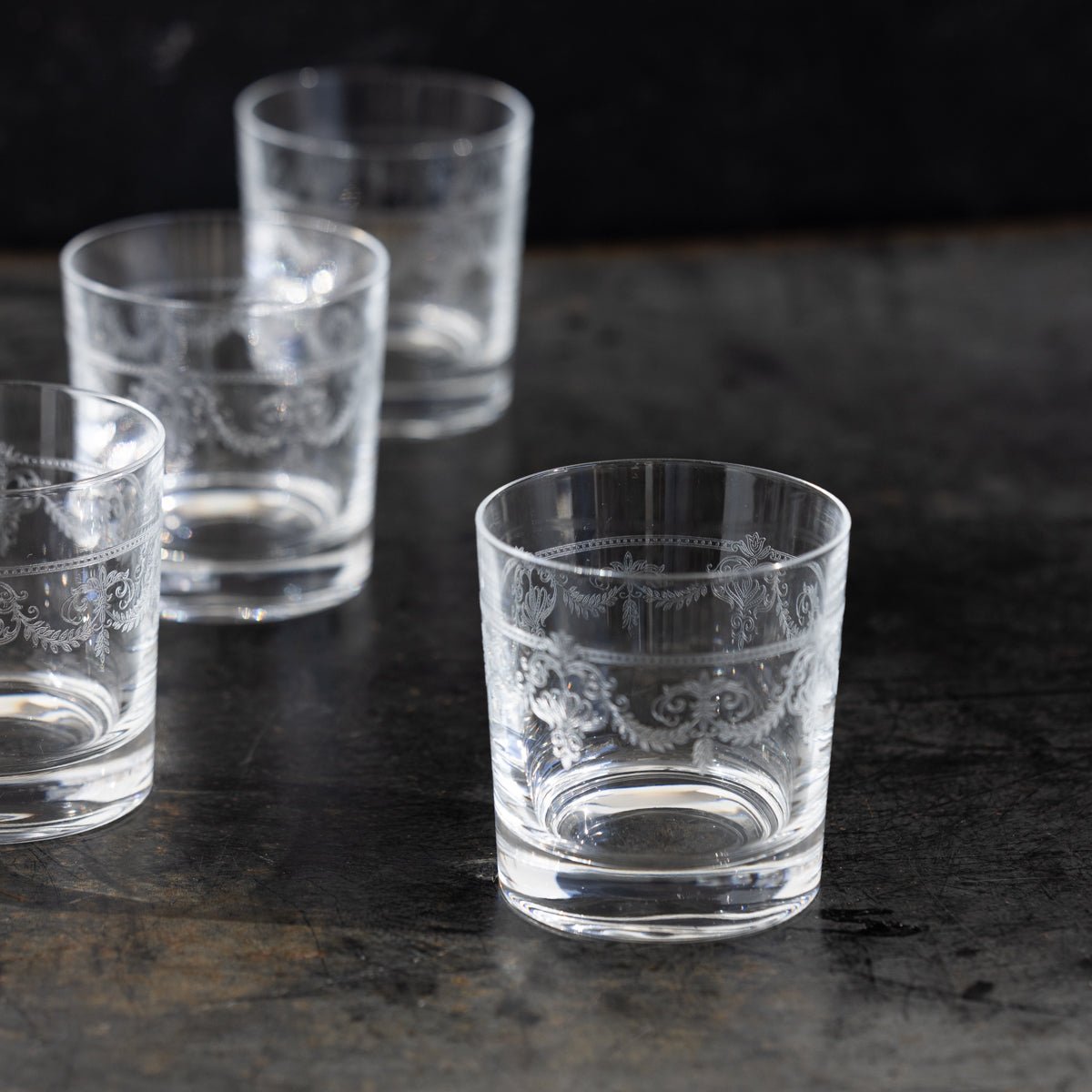 Etched Bar Glass Set of 12 - elsie green - the french kitchen