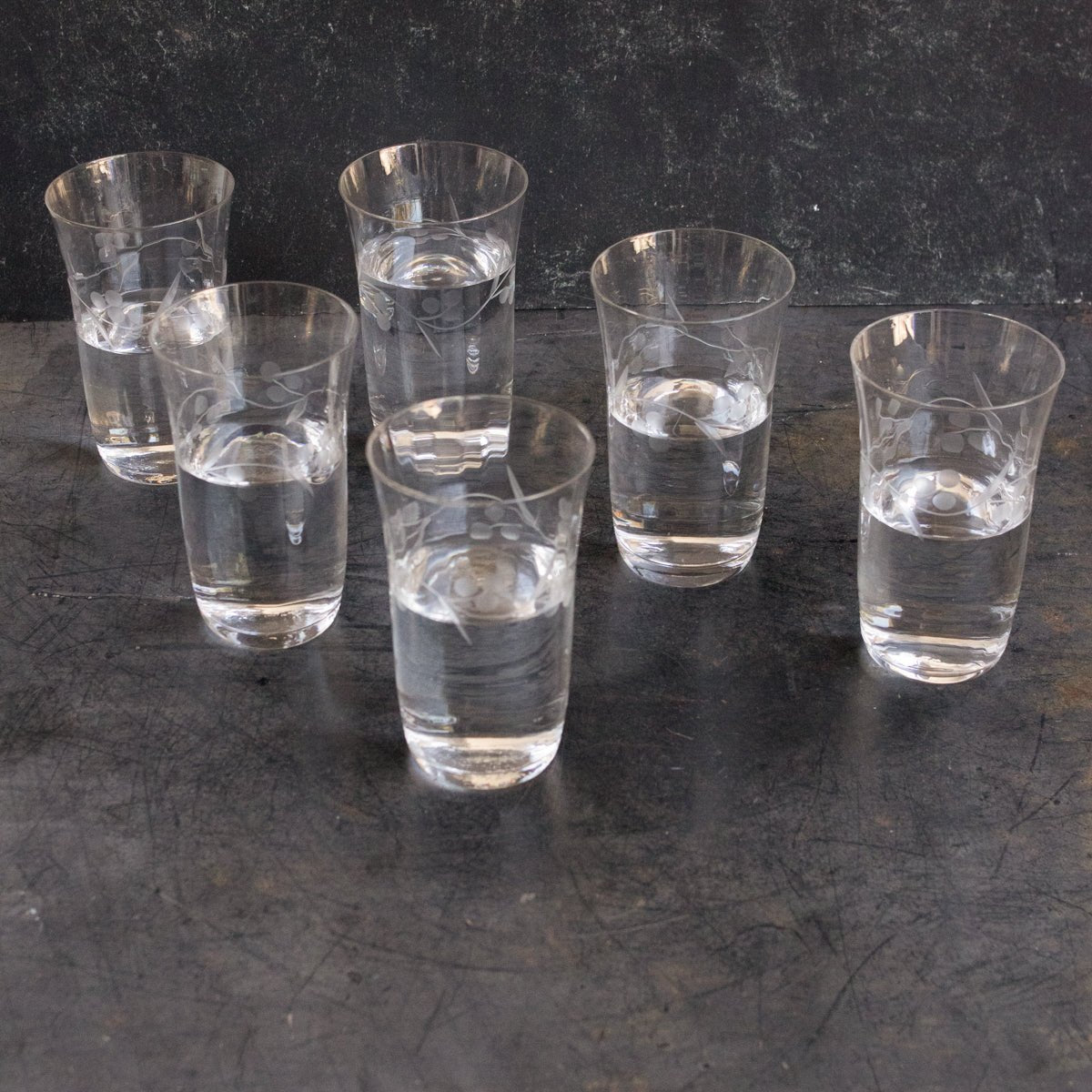 Etched Blown Glass Tumbler Set Of 6 - elsie green - The French Kitchen