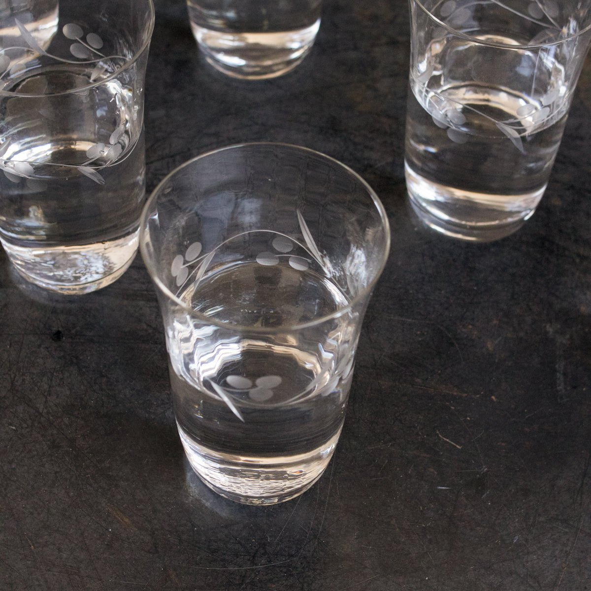 Etched Blown Glass Tumbler Set Of 6 - elsie green - The French Kitchen