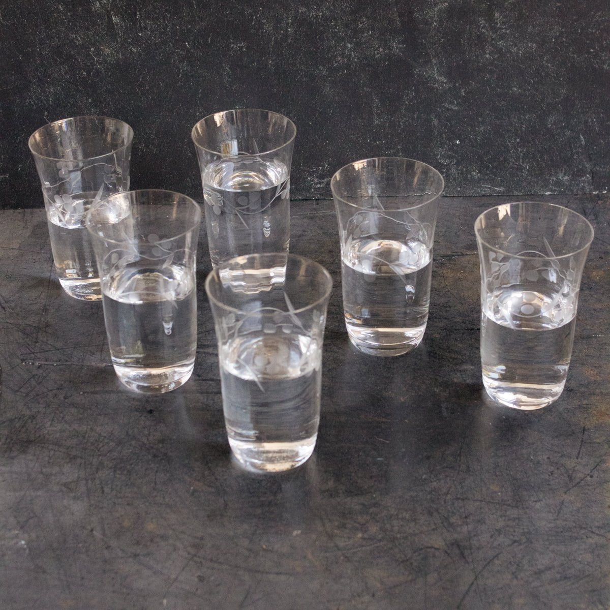 Etched Blown Glass Tumbler Set Of 6 - elsie green - The French Kitchen