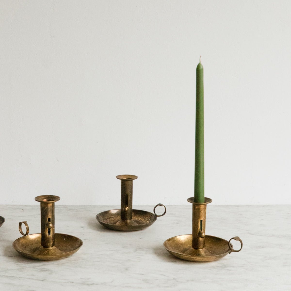 Etched Brass Chamber Candlestick - elsie green - decor