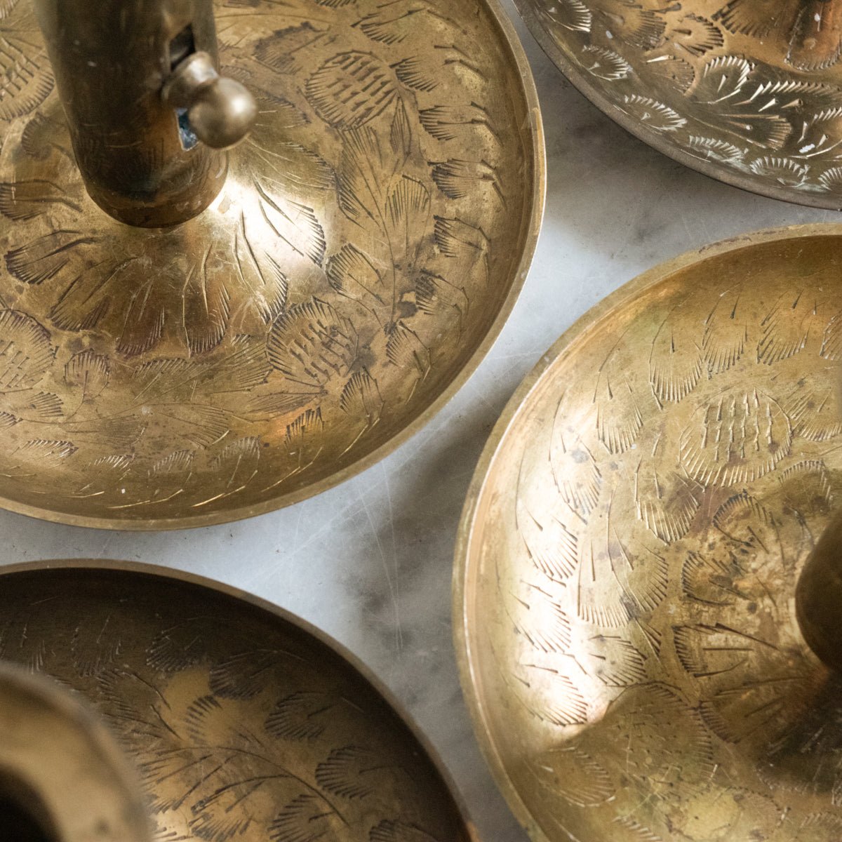 Etched Brass Chamber Candlestick - elsie green - decor
