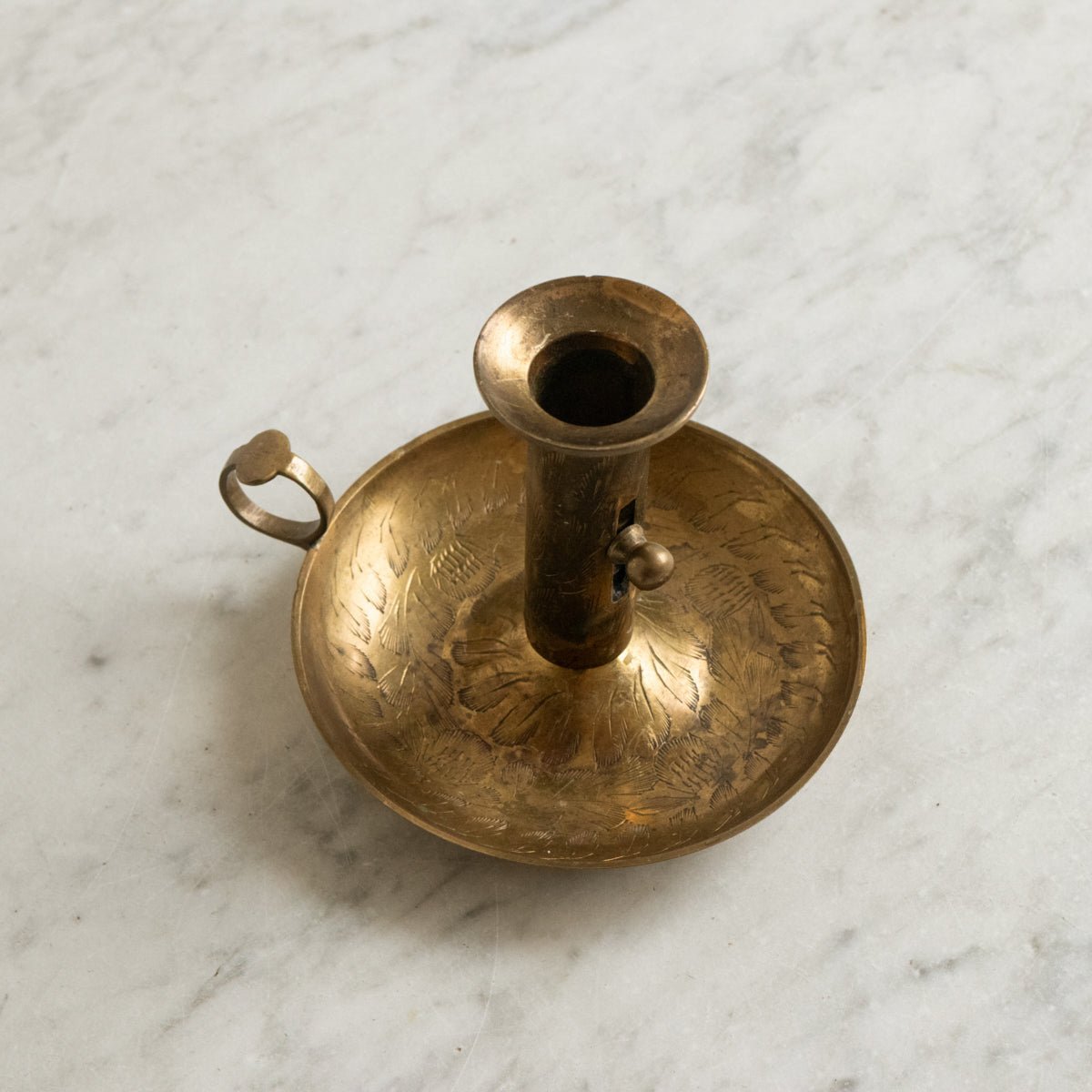Etched Brass Chamber Candlestick - elsie green - decor