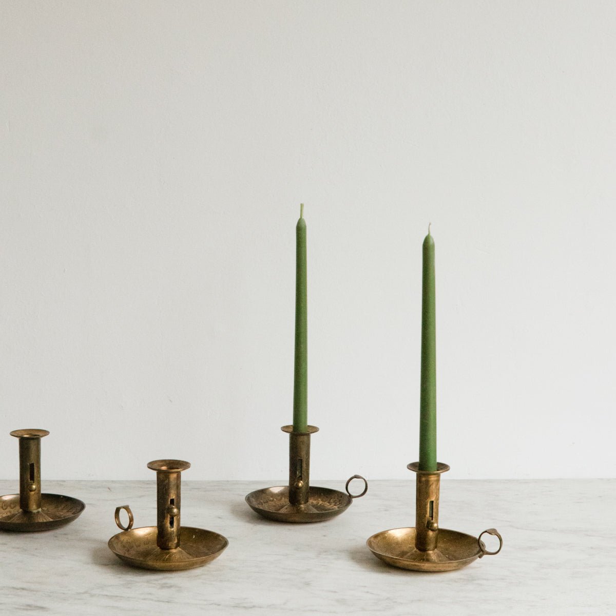 Etched Brass Chamber Candlestick - elsie green - decor
