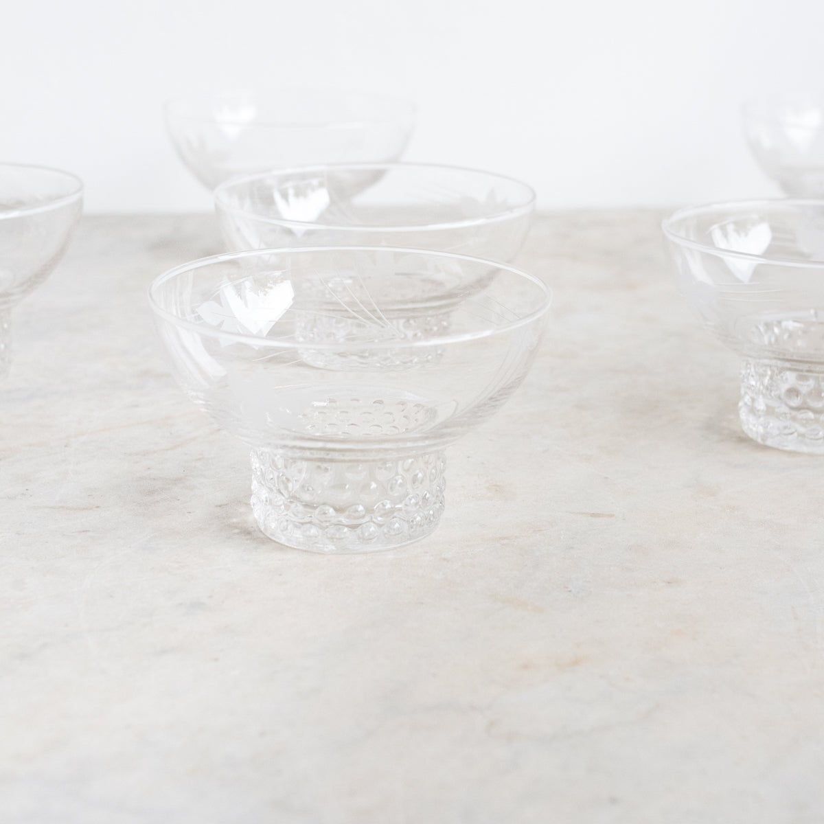 Etched Dessert Coupes - Set Of 9 - elsie green - The French Kitchen