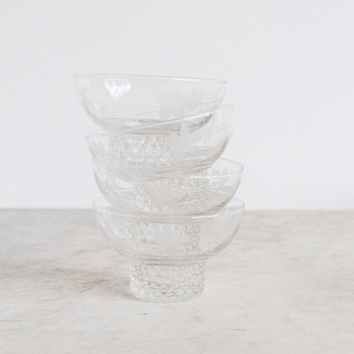 Etched Dessert Coupes - Set Of 9 - elsie green - The French Kitchen