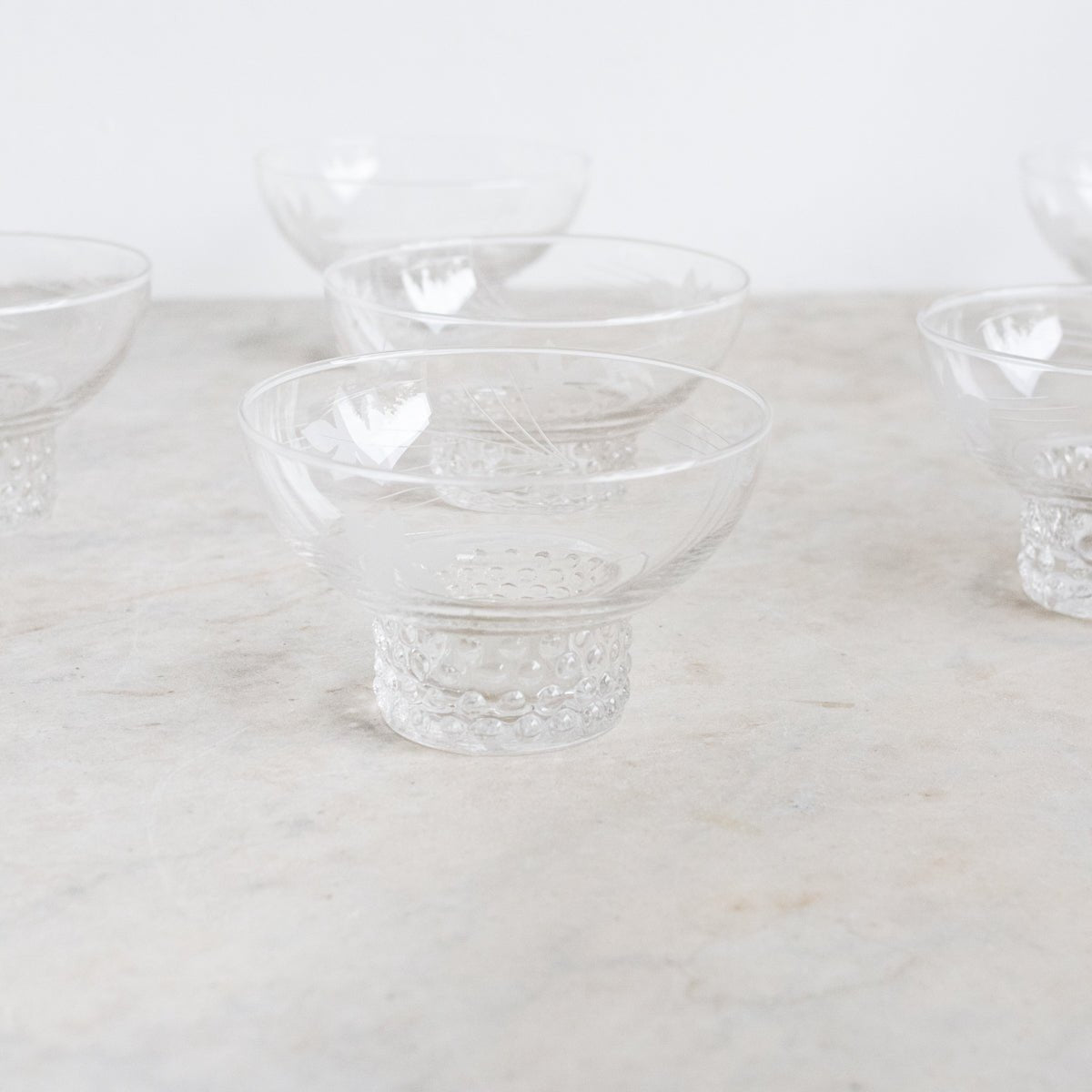 Etched Dessert Coupes - Set Of 9 - elsie green - The French Kitchen