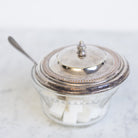 Etched Glass Sugar Bowl with Silver Spoon - elsie green - the french kitchen