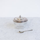 Etched Glass Sugar Bowl with Silver Spoon - elsie green - the french kitchen