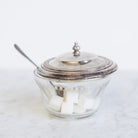 Etched Glass Sugar Bowl with Silver Spoon - elsie green - the french kitchen