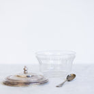 Etched Glass Sugar Bowl with Silver Spoon - elsie green - the french kitchen