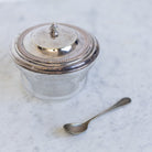 Etched Glass Sugar Bowl with Silver Spoon - elsie green - the french kitchen