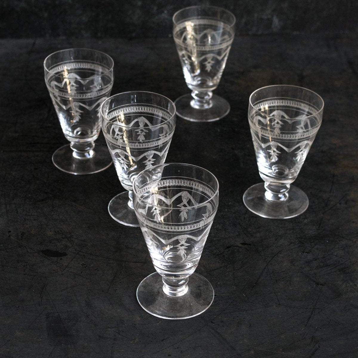 Etched Wine Glass Set Of 4 - elsie green - The French Kitchen