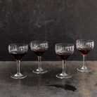 Etched Wine Glass Set of 4 - elsie green - the french kitchen