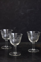 Etched Wine Glass Set of 4 - elsie green - the french kitchen