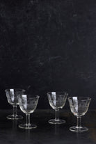 Etched Wine Glass Set of 4 - elsie green - the french kitchen