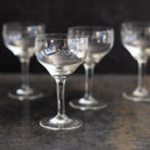 Etched Wine Glass Set of 4 - elsie green - the french kitchen