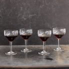 Etched Wine Glass Set of 4 - elsie green - the french kitchen