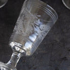 Etched Wine Glass Set of 5 - elsie green - the french kitchen