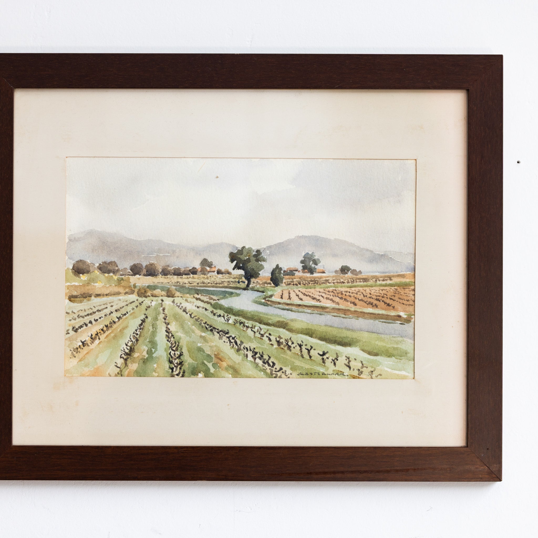Farm Scene Watercolor Painting - elsie green - art