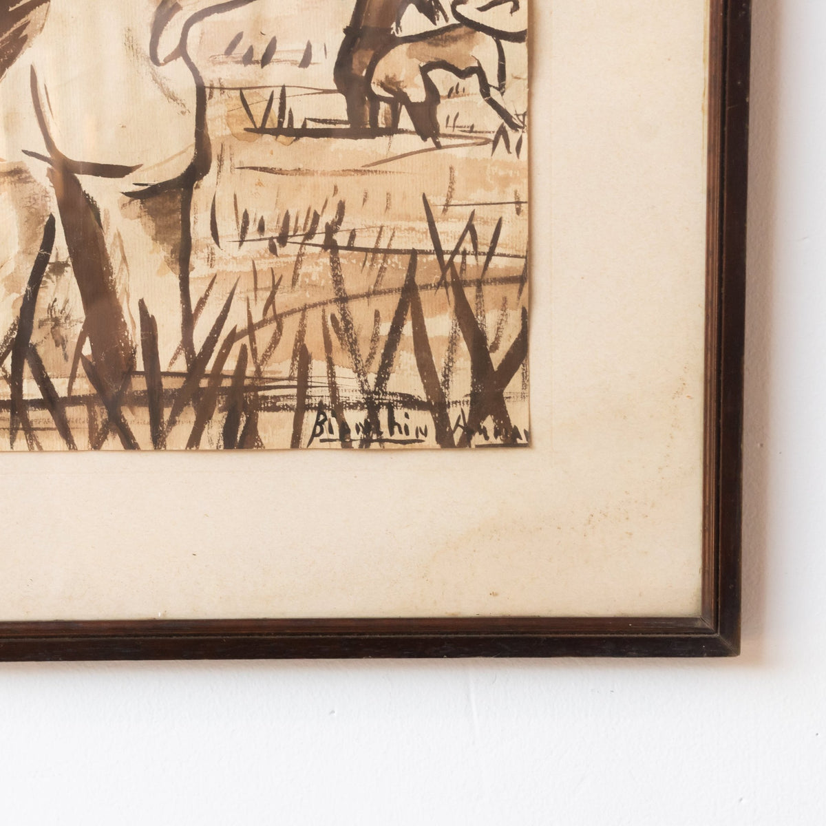 Farmers in the Field in India Ink Painting - elsie green - art
