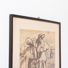 Farmers in the Field in India Ink Painting - elsie green - art