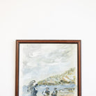 Figures on Beach with Cloudy Sky Oil Painting - elsie green - art