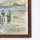 Figures on Beach with Cloudy Sky Oil Painting - elsie green - art