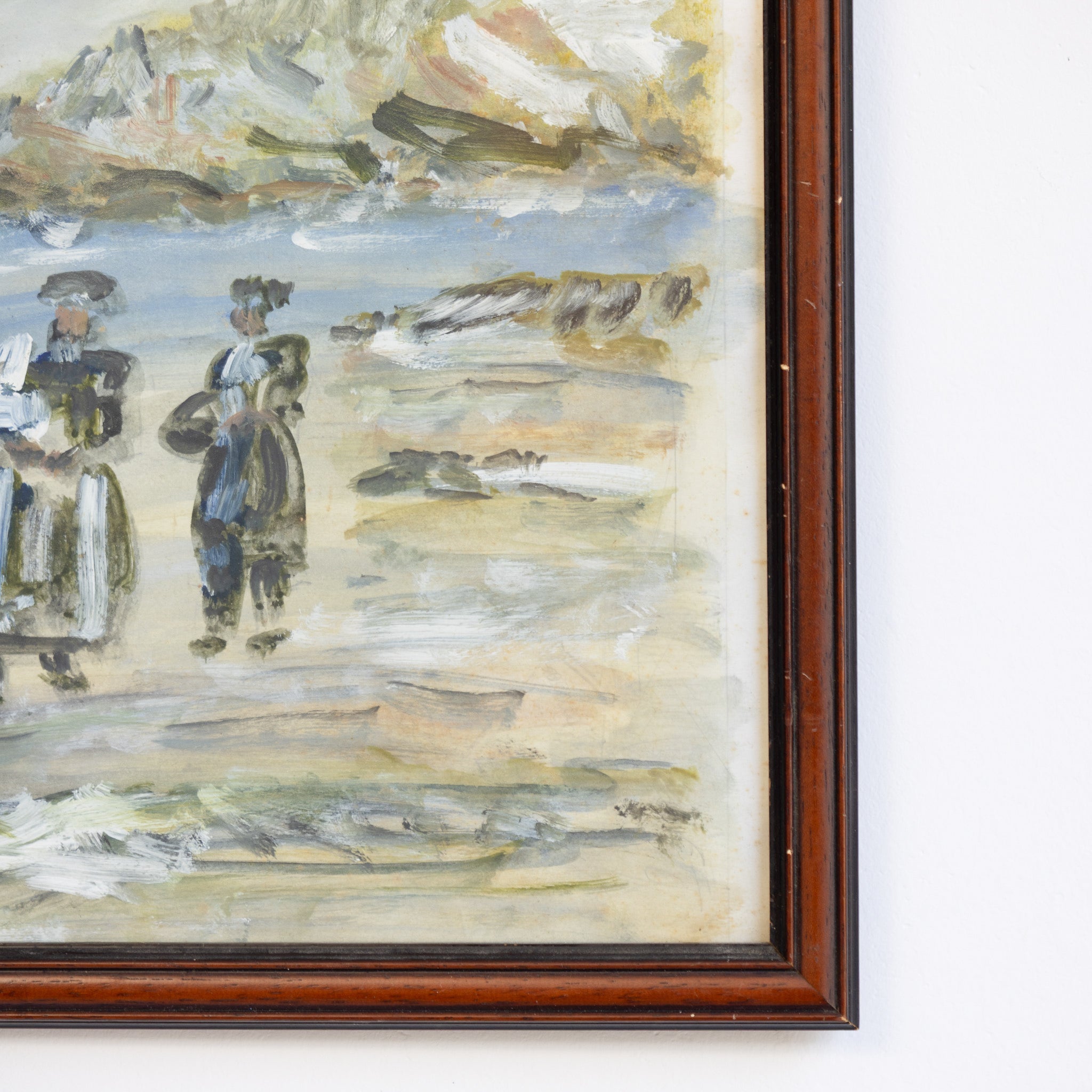 Figures on Beach with Cloudy Sky Oil Painting - elsie green - art