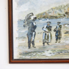 Figures on Beach with Cloudy Sky Oil Painting - elsie green - art
