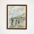 Figures on Beach with Cloudy Sky Oil Painting - elsie green - art