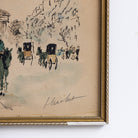 Figures on City Street Watercolor Painting - elsie green - art