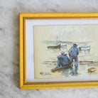 Figures on Stormy Shore | Trio of Paintings - elsie green - art