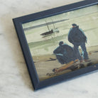 Figures on Stormy Shore | Trio of Paintings - elsie green - art