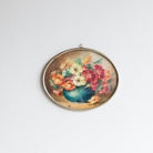 Floral Still Life in Oval Frame Watercolor Painting - elsie green - art