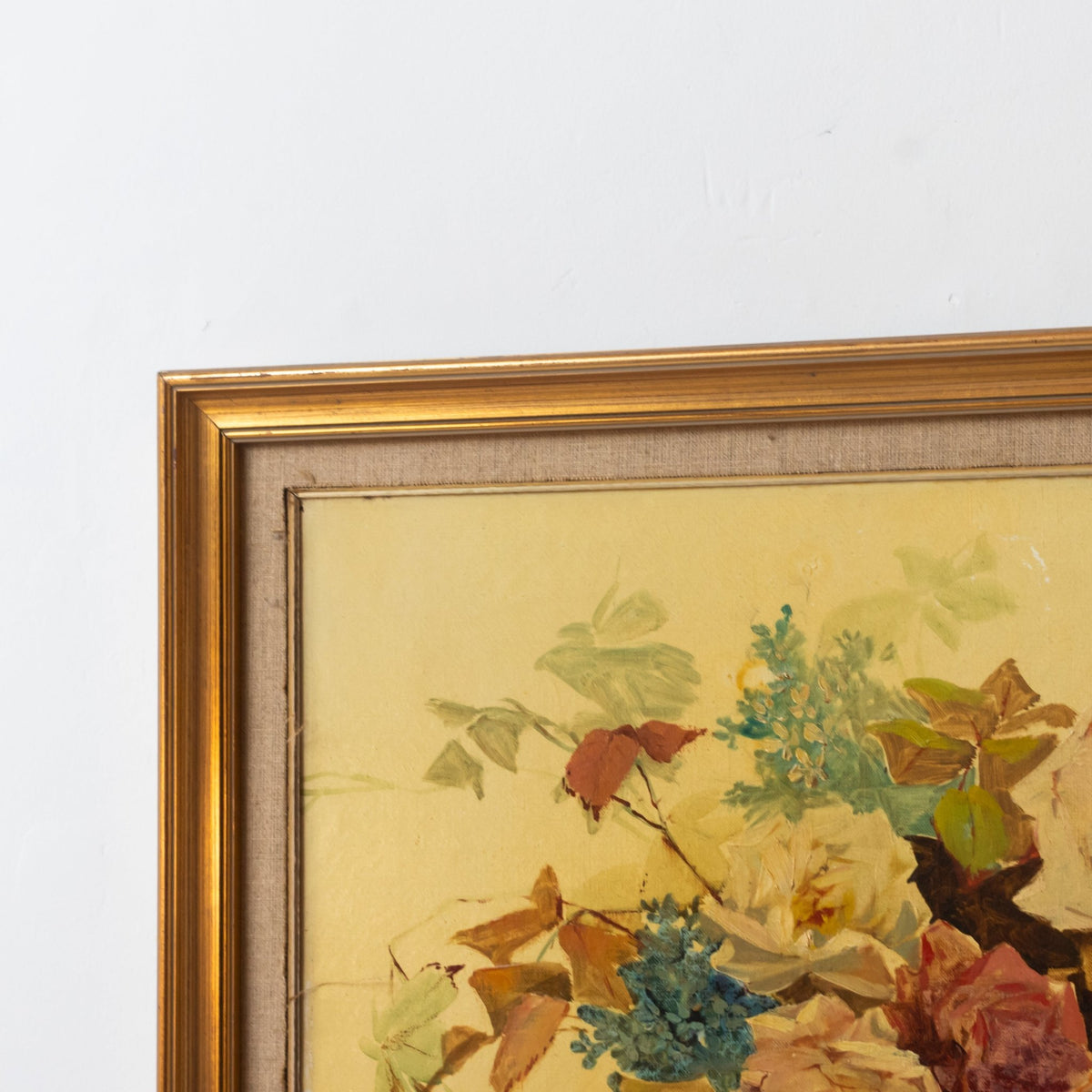 Floral Still Life on Yellow Drape No. 2 Oil Painting - elsie green - art