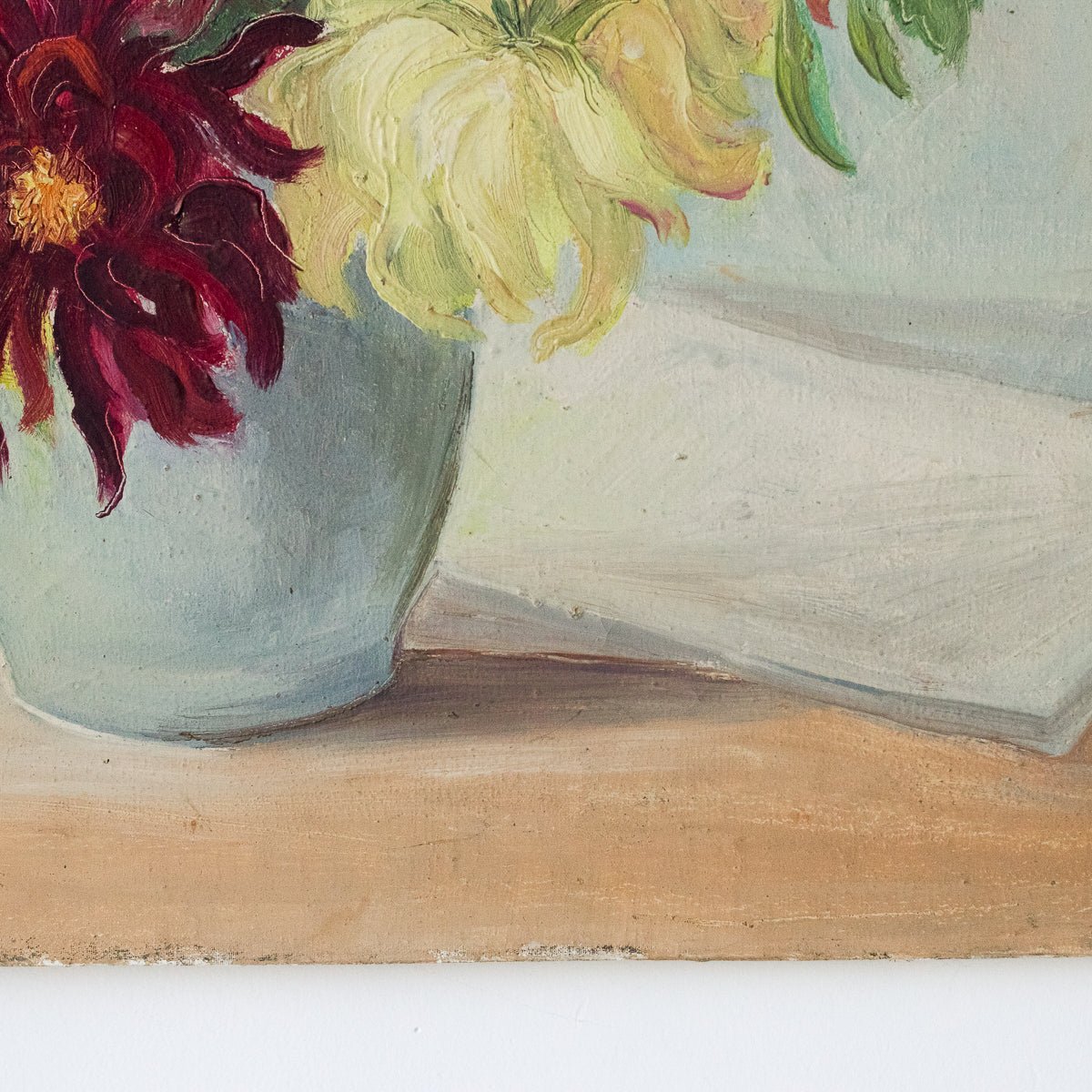 Floral Still Life With Dahlias Oil Painting - elsie green - Art